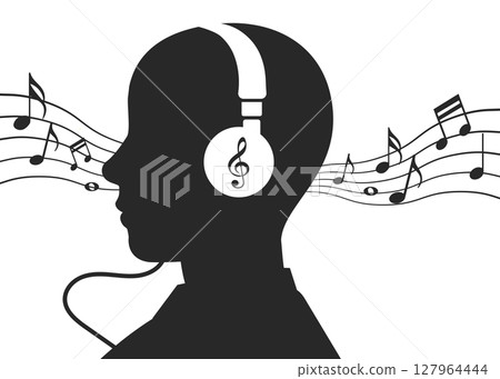 Poster to listen to music vector illustration stock illustration 127964444
