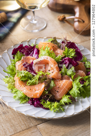 Salmon and Wasabi Salad Salmon and Wasabi Salad 127964802