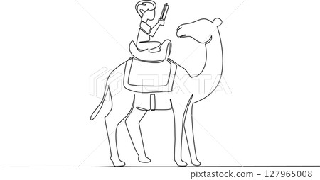 Continuous one line drawing boy reading book on cute camel. Find out main function of the camel hump. Learning from nature. Boy Reading Book at Animal Back. Single line draw design vector illustration Continuous one line drawing boy reading book on cute camel. Find out main function of the camel hump. Learning from nature. Boy Reading Book at Animal Back. Single line draw design vector illustration 127965008