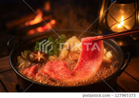Sukiyaki at the camp 127965373