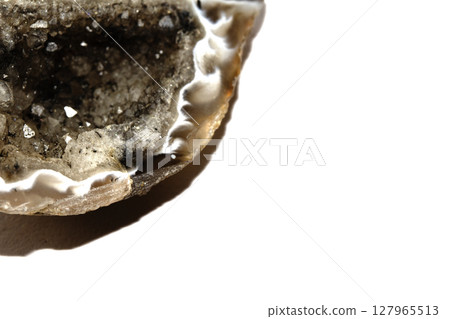 Crystal Geode Quartz Natural Healing Stone Close Up Background Crystal Geode Quartz Natural Healing Stone Close Up Background 127965513
