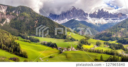 Santa Maddalena Dolomites, Italy banner Santa Maddalena Dolomites, Italy banner 127965840