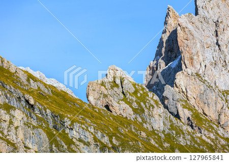 Seceda mountain in Val Gardena, Italy, autumn 127965841