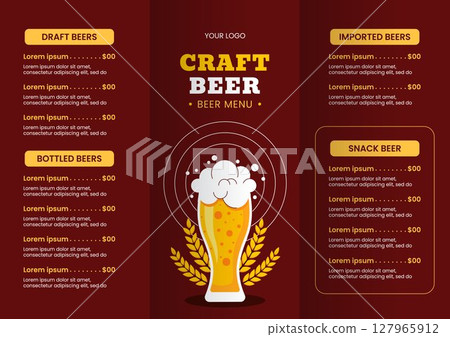 Vector Cartoon of Beer Day Celebration for Online Post and Social Media Brochure Template Vector Cartoon of Beer Day Celebration for Online Post and Social Media Brochure Template 127965912