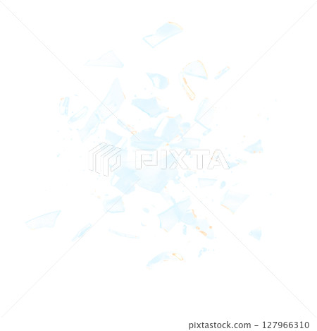 透明背景上散落的碎玻璃碎片 透明背景上散落的碎玻璃碎片 127966310