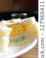 Egg sandwich at a coffee shop 127966411