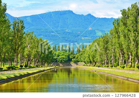 從前田森林公園欣賞手稻山的壯麗景色 127966428