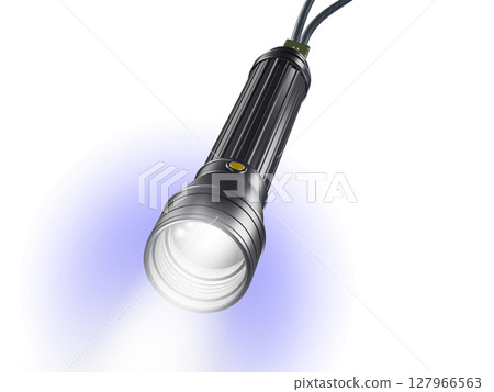 Handy light, flashlight, flashlight, disaster prevention goods, handy light, white background 127966563