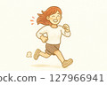 Illustration of a running woman 127966941