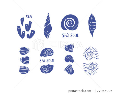 Hand drawn sea life clipart collection 127966996