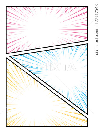 Manga style, third division, concentrated lines, black border, colorful 127967548