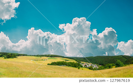 Panoramic View Of Rural Landscape In Germany 127967619