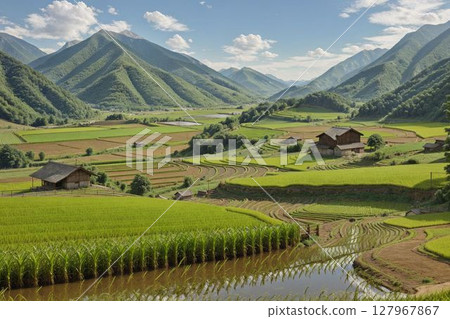 梯田倒映的風景 梯田倒映的風景 127967867