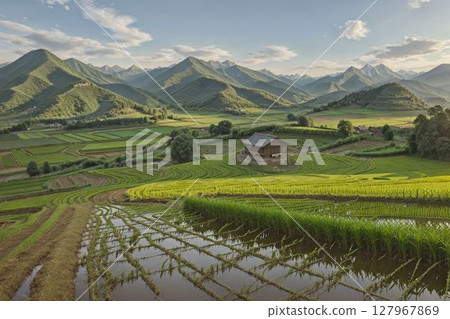 梯田倒映的風景 梯田倒映的風景 127967869