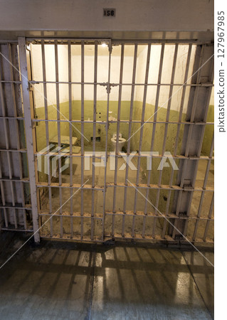 A cell in Alcatraz prison in San Francisco Bay in USA A cell in Alcatraz prison in San Francisco Bay in USA 127967985