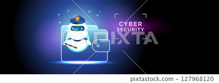 Cyber Security Robot Protecting Digital Wallet Cyber Security Robot Protecting Digital Wallet 127968120