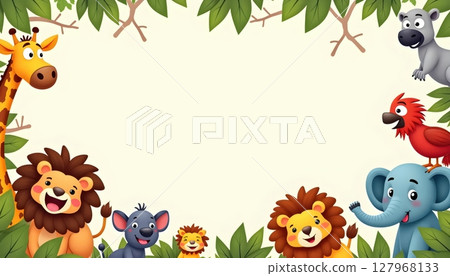 Animals standing in front of tall wooden signboard 127968133