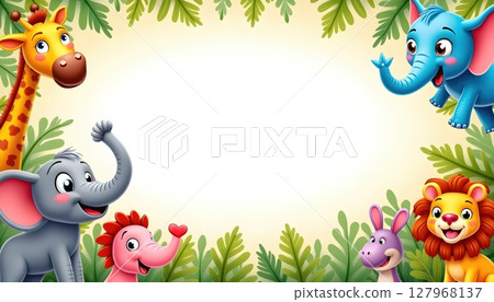 Animals standing in front of tall wooden signboard 127968137