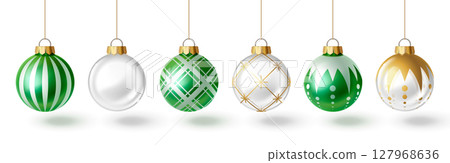 Christmas tree bauble set Christmas tree bauble set 127968636