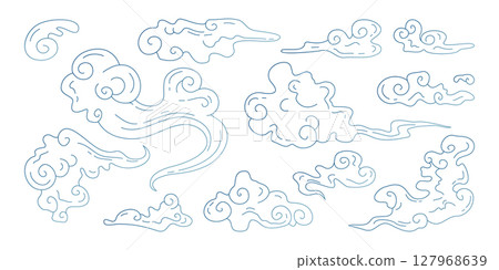 Japanese style cloud outlines 127968639