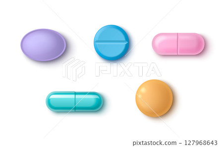 Colorful pharmaceutical set 127968643