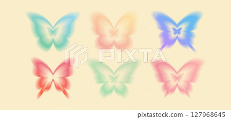 Gradient butterfly shape collection 127968645
