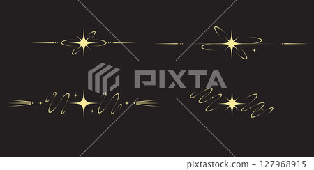 Mystical celestial borders and vintage esoteric frames with stars and astral symbols vector astrology dividers fantasy spiritual elements set for magical decoration and design 127968915