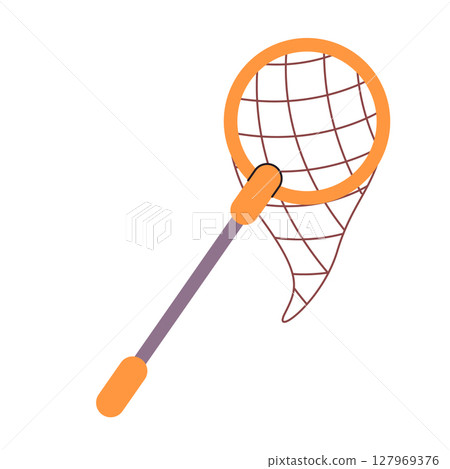 butterfly net with an orange mesh net used for catching butterflies and insects butterfly net with an orange mesh net used for catching butterflies and insects 127969376