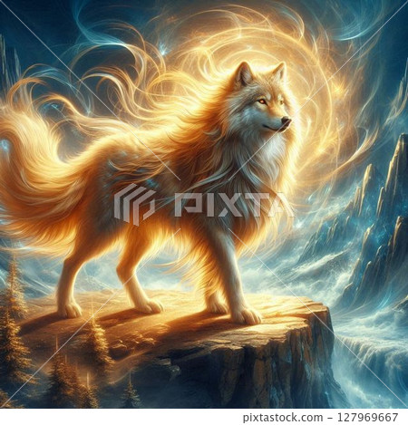 Wild wolf illustration 127969667