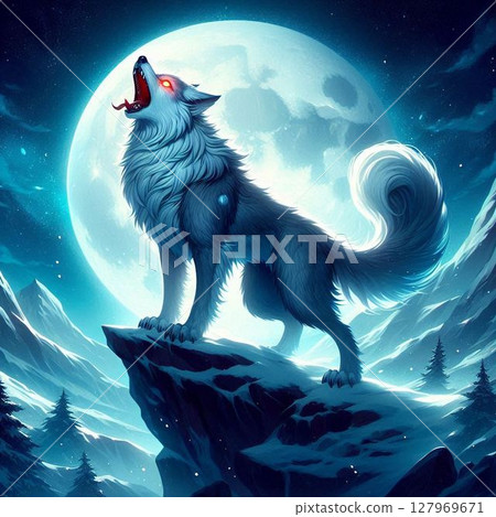 Wild wolf illustration 127969671