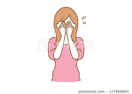 女人臉部表情悲傷 127969693