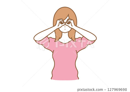 Female facial expression staring 127969698