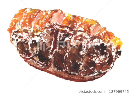 味噌炸肉排水彩插圖 127969745
