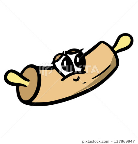 Cartoon Rolling Pin Utensil Illustration Vector  127969947
