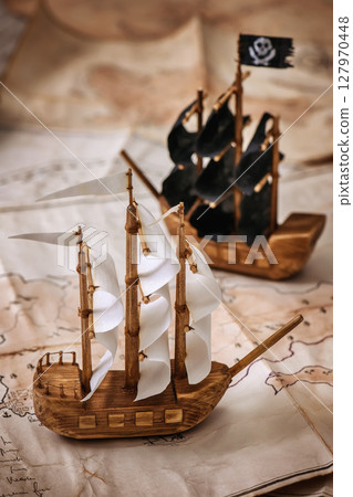 Vintage old maps and objects traveler-explorer Vintage old maps and objects traveler-explorer 127970448