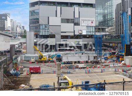 澀谷站風景澀谷城市發展興建建築重建 澀谷站風景澀谷城市發展興建建築重建 127970515