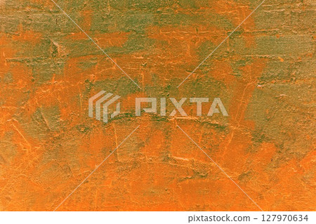 Brick wall. Empty background of rounded brick arch. Surface of peeled brickwork texture.  127970634