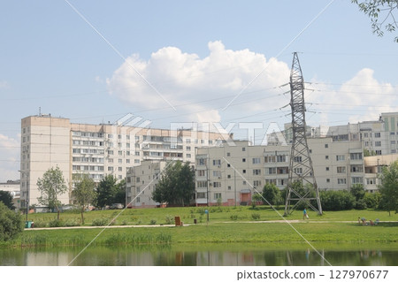 Summer on landscape park Yuzhnoye Butovo in Yuzhnoye Butovo district, Moscow, July 2022, Russia. Summer on landscape park Yuzhnoye Butovo in Yuzhnoye Butovo district, Moscow, July 2022, Russia. 127970677