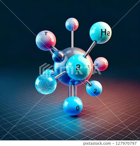 atoms coming together to form a molecule 127970797