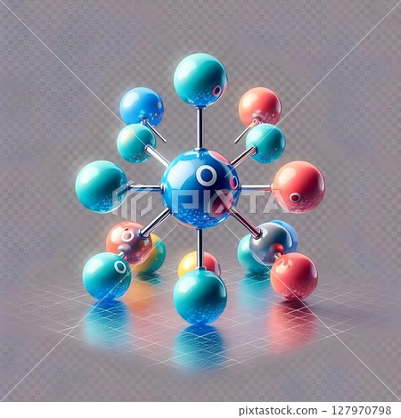atoms coming together to form a molecule 127970798