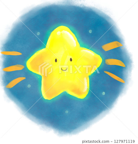 閃亮的手繪明星角色，帶有水彩風格 127971119