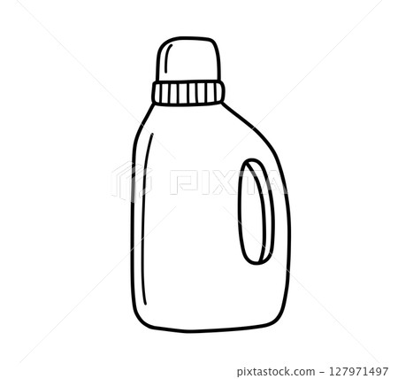 Bottle hand drawn sketch in doodle style. Vector line art isolated illustration. Drink 127971497