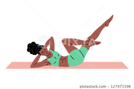 Young woman doing gymnastics 127971596