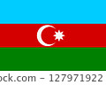 Azerbaijan flag 1:2 127971922