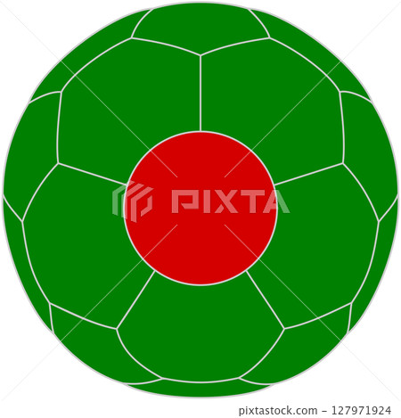 孟加拉國國旗足球-中心有圓圈 127971924