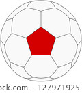 Soccer ball with Japanese flag - pentagon in the center 127971925