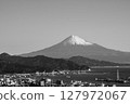 Monochrome view of Suruga Bay and Shimizu Port from Nihon-daira 127972067