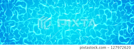 Water pool texture. Ocean wave background. Sea top view bg. Surface ripple light banner. Underwater reflection. Environment concept. Summer blue nature. Vector illustration 127972620