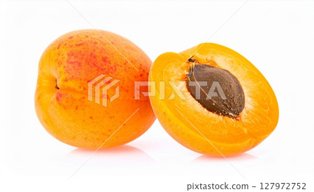 Fresh cross-section of ripe apricot and its fruit beauty 5 Fresh cross-section of ripe apricot and its fruit beauty 5 127972752