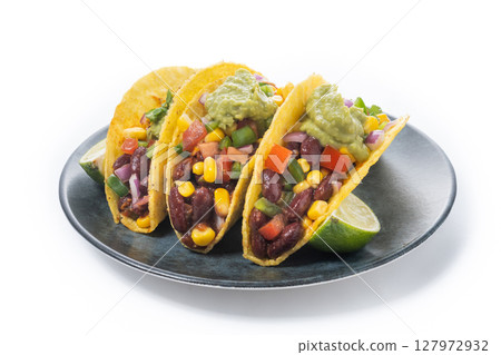 Vegetarian Taco and ingredients Vegetarian Taco and ingredients 127972932